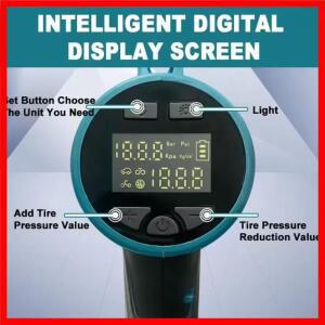 밀워키 18V 배터리용 무선 타이어 공기 주입기 에어 컴프레서 160PSI 휴대용 펌프 디지털 압력 게이지 포함