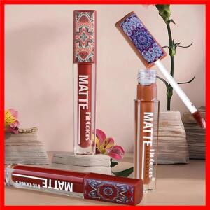 매트 벨벳 클레이 텍스처 립글로스 보헤미안 스타일 방수 리퀴드 립스틱 어스 브라운 지속력 좋은 컵에 묻