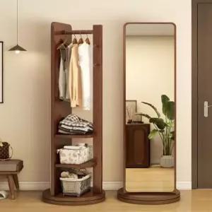 수납 전신 거울 옷걸이 이동식 스탠드 라운드 행거 와이드 피팅 시스템 인테리어 드레스룸