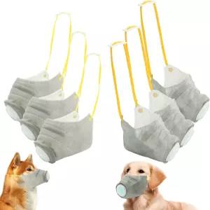 KOICDO 반려견 방독 마스크 반려견용 조절식 재사용 가능한 통기성 스모그 방지 먼지 꽃가루 보호