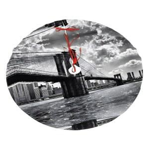 (브루클린 브리지) 홈 데코를 위한 패스너 30인치 트리 스커트 홀리데이 바닥 커버가 있는 프린트 크리스마스 매트