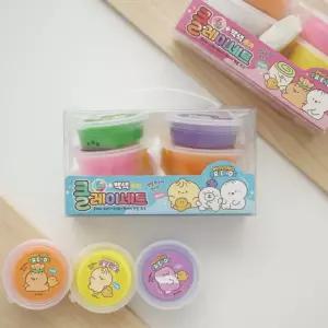 바닐라루시 말랑프렌즈 클레이 6색세트 칼라찰흙 백색 점토 조각칼 미술놀이 (2세트)