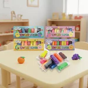 아토스 칼라 찰흙 12색세트 클레이 점토놀이 촉감놀이 점토 공작칼 미술놀이 (2세트)