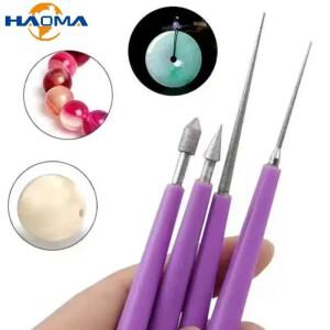 다이아몬드 진주 유리 구슬 팁 리밍 파일 리머 쥬얼리 도구 바늘 세트 구멍 확대기