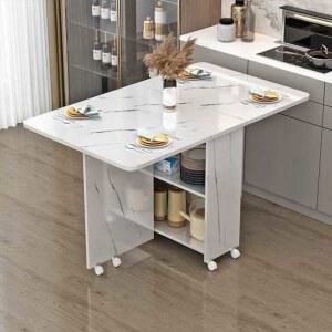 이동식조리대 접이식 보조 간이 캐비닛 타원형스톤 소형 미니 홈바 주방보조