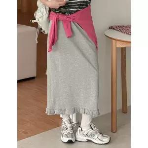 [공구우먼] [제작] 라룰라 프릴 밴딩 롱 스커트 86851 빅사이즈 여성의류