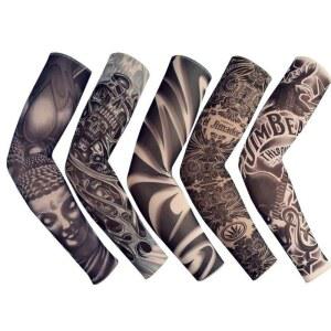 팔 자외선 차단제 바디 아트 스타킹에 가짜 임시 문신 소매 슬립