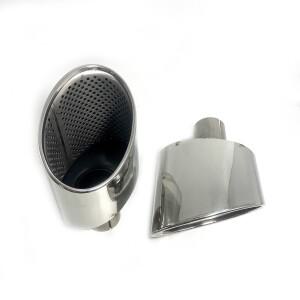 아우디 A4 A7용 블랙/실버 배기팁 1쌍 RS4 머플러팁용 스테인리스 스틸