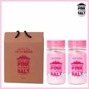 히말라야 핑크소금 답례품 세트 29호 핑크소금400g 조미료캡보틀x2개입(가는입자) 결혼식 돌잔치 고희 팔순