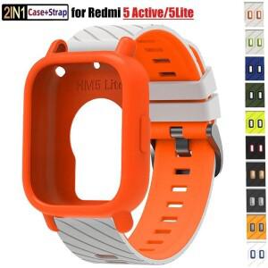 Redmi Watch 5 용 실리콘 스트랩 + 보호 케이스 Lite 액티브 소프트 러버 커버 스포츠 밴드 액세서리