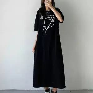 롱 원피스 반팔 여름휴가 원피스 데일리 홈웨어