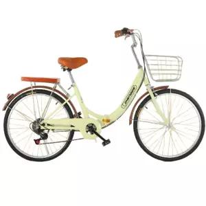 자전거 마실 접이식 여성용 단일 바구니 여자 펄화이트 바구니자전거 출퇴근