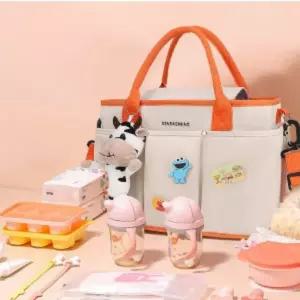 캔버스 외출용 기저귀가방 육아용품 화이트 숄더백 유모차용