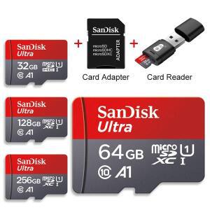 100% 오리지널 SanDisk 마이크로 SD 카드 32GB micro tf sd 64GB tarjeta U1 미니 TF + usb 리더기