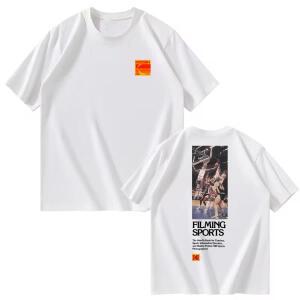 코닥 여름 브랜드 농구 게임 프린트 100% 코튼 솔리드 컬러 다용도 남성 티셔츠 스트리트 캐주얼 통기성 반