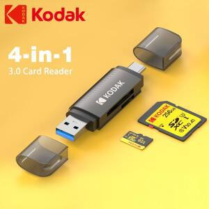 코닥 4 in 1 카드 리더 USB3.0 & 타입 C 유니버설 어댑터 다기능 SD 마이크로