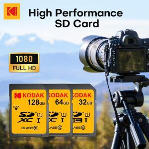 디지털 카메라 SD 카드 32gb 64gb U1 클래스 10 메모리 고속 Kodak SDHC/SDXC