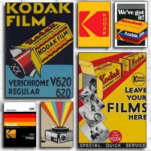 레트로 패션 K-Kodak 포스터 현대 PP 종이 벽 아트 스티커 미니멀리스트 장식 바 홈 선물