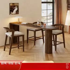 원목 아일랜드 수납장 홈바 테이블 수납 공간활용 확장형