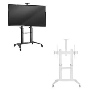 최대 120인치 초특대형 이동식 티비 스탠드 삼성 엘지 LGTV 0 75 80 82 85 86 92 96 100 110 120인치 WH/BK