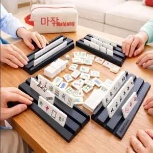 초경량 휴대용 마작 카드  대형 가정용 여행용 캠핑 파티 테이블 게임 교육용