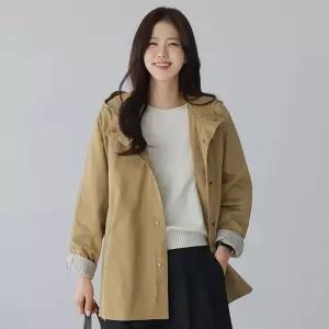 [시크폭스] 폴리시드 버튼 후드 야상 점퍼_61JP1677