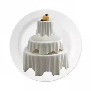 원형 분자요리 호텔 플레이트 접시 식기 화이트 세라믹 디너접시