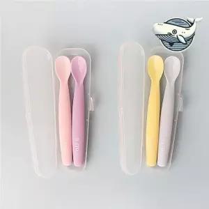 부드러운 실리콘 유아숟가락 아기 수저 케이스 Ixw6+5RWa