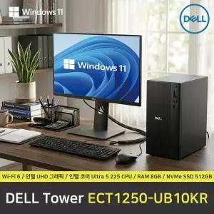 DELL Tower ECT1250-UB10KR 컴퓨터 / 윈도우11 Pro 설치 / RAM 8GB / NVMe SSD 512GB