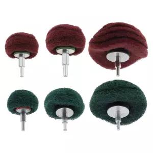 ChgimPoss 6개 스크루닝 패드 비직조 연마 드릴 청소 세트 샌딩 걸레 파워 스크러버 키트 녹색 및 빨간색