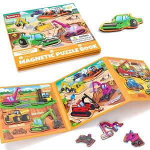 유아용 SYNARY 마그네틱 퍼즐 3-5, 비행기 어린이용 자동차 제작 여행 로드 굴착기 선물 부활절 4-6세, 트립 활동 2-4, 차량 장난감