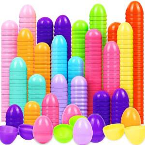 부활절 달걀 1000개, 사냥을 위한 파티 가능한 채우기, 플라스틱 충전 장식 채움, 상품 바구니 2.3인치 컬러풀한 밝은 선물, 간식 스터퍼 빈 교실