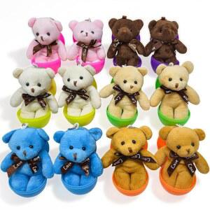 아바쿠쿠 12개 프리필 부활절 달걀 가방 버라이어티 바구니 장난감 스터퍼 밝은 장난감, 선호 3.15인치 봉제 컬러풀 선물 달걀에 파티,