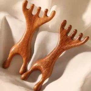 클린데일리 괄사빗 원목 더블헤드 지압 두피 마사지 힐링템