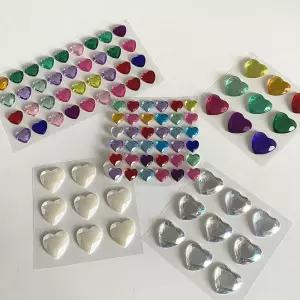 다이어리 폰케이스 입체 하트 큐빅 스티커x3개 캐릭터스티커 혼자놀이