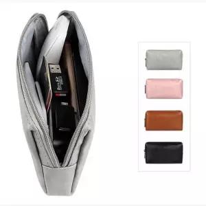 여행용 가죽느낌 방수 화장품 파우치x2개 외출용 보조배터리파우치