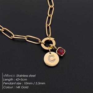 이만코 이니셜 네크리스 레터 알파벳 지르콘 펜던트 스테인리스 스틸 여성 목걸이 초커 트렌디 미니멀리스