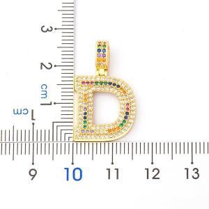 Nidin NEW 패션 26 알파벳 펜던트 여러 가지 빛깔의 구리 지르콘 초기 문자 목걸이 여성을 커플 이름 쥬얼