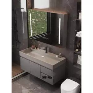 욕실 사각 세면대 매립형 스마트 하부장 거울 미니 호텔