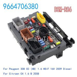 푸조 308 2007-2009 16V VTI HDI 시트로엥 C4 1.6B 2008용 9664706380 BSM-R06 퓨즈 박스 제어 유닛 BSI 교
