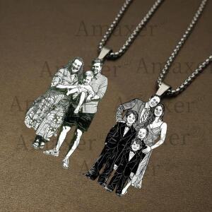 맞춤형 사진 각인 텍스트 이름 펜던트 목걸이,  축제 크리스마스 선물용 초상화