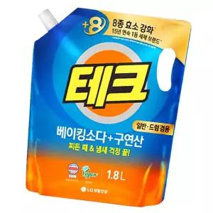 테크 일반 드럼 액체세제 리필 1.8L 1P 빨래 세탁세제
