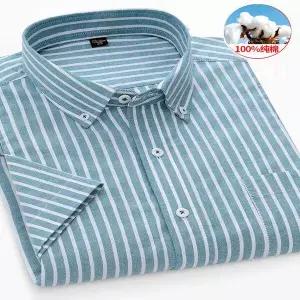 봄 여름 반팔 옥스포드 셔츠 남방 버튼다운 코튼 면 폴스 남자 남성 순면 스트라이프 비즈니스 캐주얼 중년