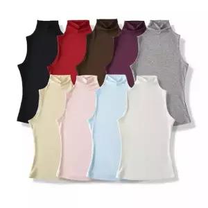 볼사스 여성 캐주얼 이너 조끼 봄바람 스판 반폴라 나시 ADOR1