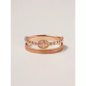 [미니멀피어싱]14K 18K 크로스 레이어드 묵주 반지