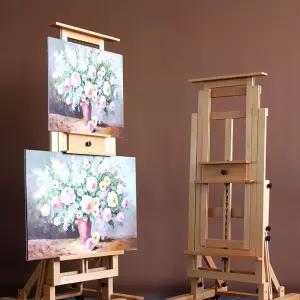 대형 이젤 나무 스탠드 전문가용 거치대 수평 미술학원