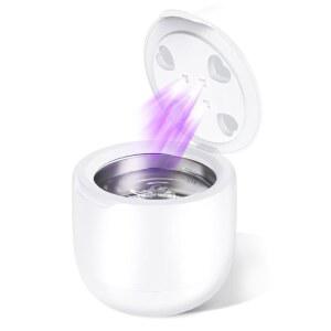 초음파 리테이너 틀니용 42kHz 용 청소 포드 교정기 구강 보호대 칫솔 보석 얼라이너 2가지 모드의 UV 디지털 머 250ml 클린