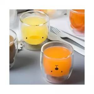 루미나D 캐릭터 이중 홈카페 유리컵 디자인 내열 캠핑컵