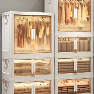 원룸 자취방 투명 접이식옷장 1단 침실 접이식 수납 가정용