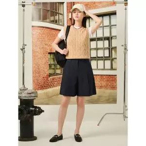 [빈폴레이디스]리넨 혼방 스커트 라이크 쇼트 팬츠 네이비 (BF5425C09R) .